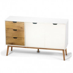 Buffet commode LP HOME WITA 3 tiroir 2 porteS Blanc