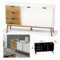Buffet commode LP HOME WITA 3 tiroir 2 porteS Blanc
