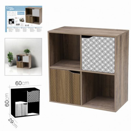 Étagères de bibliothèque LP HOIME Kerkio Conception géométrique 60x29xh 60 cm