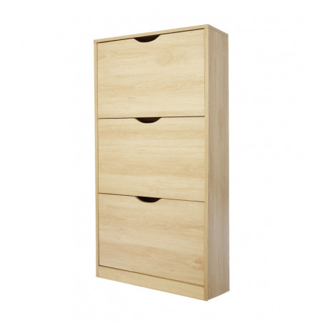 Meuble à chaussures LP HOME bois 3 placards 60x24x118cm
