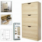 Meuble à chaussures LP HOME bois 3 placards 60x24x118cm
