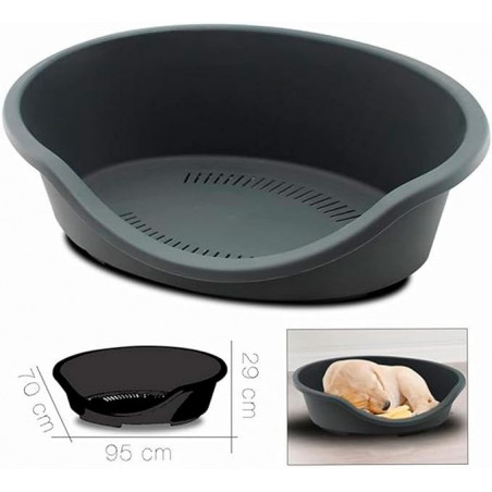 Panier en plastique pour chiens et chats 29 x 94 x 70 cm gris