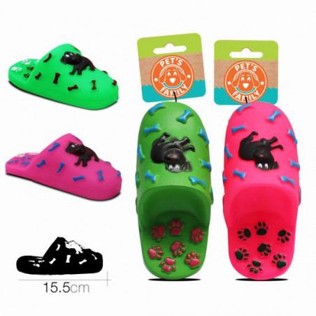 Jouet Pour Chien Lot de 2 Chaussures  15.5 x6x 6 cm ROSE/VERT