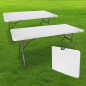 Table de Jardin Pliable Buffet Fêtes Camping  Blanc 6 personnes