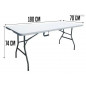 Table de Jardin Pliable Buffet Fêtes Camping  Blanc 6 personnes