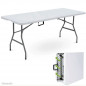 Table de Jardin Pliable Buffet Fêtes Camping  Blanc 6 personnes