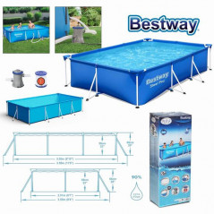 PISCINE RECTANGULAIRE + POMPE DE Filtration 300 x 201 x H 66 cm