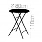 TABLE DE COCKTAIL RONDE PLIANTE – Diamètre 80 cm x Hauteur 110 cm