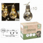 Guirlande Ampoule Solaire 10 LED Solaire blanc chaud 4.80 m