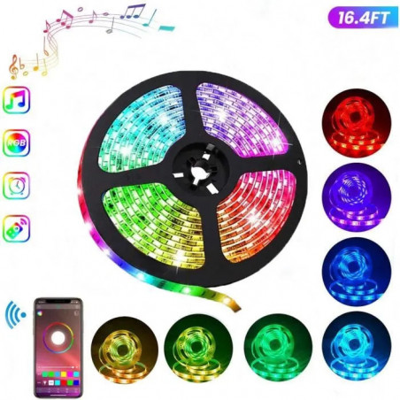Bande lumineuse LED RVB flexible, 5m