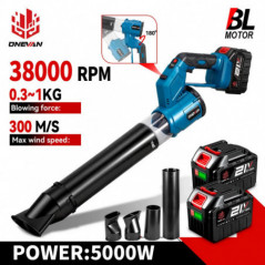 ONEVAN – ventilateur Turbo électrique sans balais 2 en 1, 38000 tr/min, souffleur d'air, poussière de feuilles, outil de nettoya