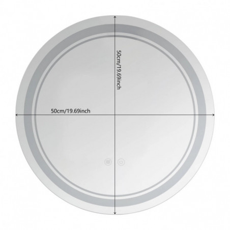 Miroir de salle de bain LED, luminosité réglable