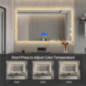 Miroir Salle de Bain LED 100x60cm Antibuée Tactile, Écran LCD en Verre