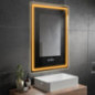 Miroir de salle de bain à LED variable, miroir mural carré Ip54, miroir de maquillage étanche avec lumières avec miroir désembue