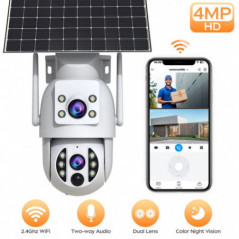Caméra de Sécurité WiFi 4MP Solaire – Double Objectif & Suivi Auto