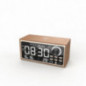 Horloge en bois massif, alarme Vintage, Radio FM, charge sans fil, affichage LED
