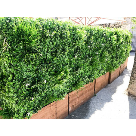 Mur végétal artificiel Liseron 1m x 1m dense et occultant