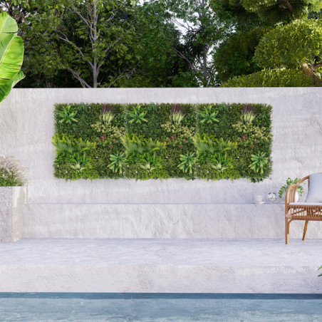 Mur végétal artificiel Botanic 1m x 1m dense et occultant
