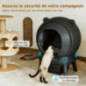 Bac litière chat auto autonettoyant | anti-fuites, anti-pincement, triple anti-odeur, sécurisé, pilotage APP, nettoyage facile,