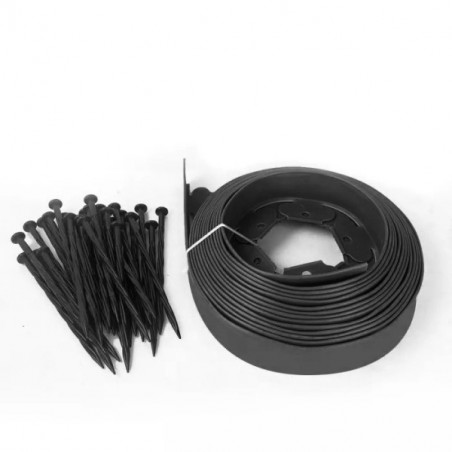 Bordure de jardin PE noire 10 m