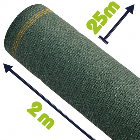 Brise-vue toile tissee vert fonce 2m x 25m
