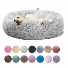 Lit rond pour animaux   grand chien, en peluche pour chat, maison pour chien moyen, couchage chaud d'hiver, che