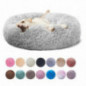 Lit rond pour animaux grand chien, en peluche pour chat, maison pour chien moyen, couchage chaud d'hiver, che