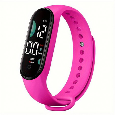 Montre de sport à affichage LED  Couleur Fushia