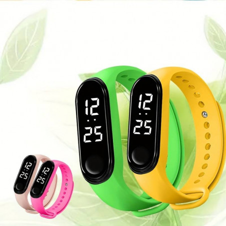 Montre de sport à affichage LED  Couleur Fushia