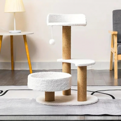 Arbre à chat à plusieurs niveaux avec griffoirs