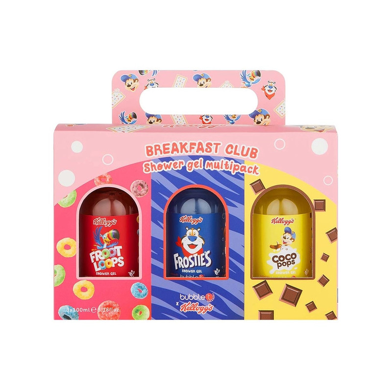 Coffret cadeau de gel douche Kellogg's Breakfast Club 3 x 100 ml