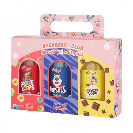 Coffret cadeau de gel douche Kellogg's Breakfast Club 3 x 100 ml