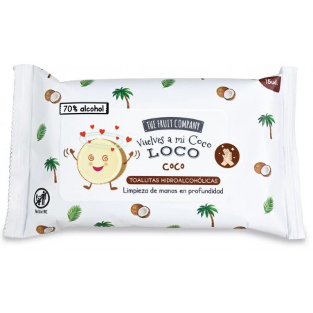 The Fruit Company  Lingettes Hydroalcooliques à la noix de Coco