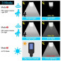 Lampadaire à capteur COB 108, 3 modes d'éclairage, extérieur, étanche, sécurité, lampes solaires pour jardin