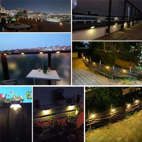 Lampe Solaire LED Imperméable  Éclairage d'Extérieur escalier mur IP65 Noir