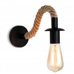 Applique Murale Vintage en Bois et corde Rétro, Luminaire Décoratif   pour Salle à Manger Chambre à Coucher