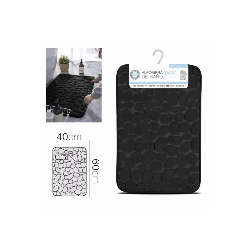 Tapis de Bain Noir 40x60 cm