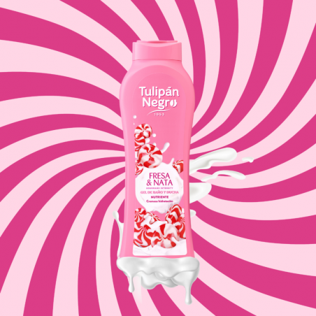 Pack 5 pièces  Gel douche Tulipan Negro Fraise et Crème 650 ml