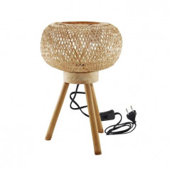 Lampadaire trépied en bambou coloris naturel  Diam 30 x Hauteur 45 cm LP Home