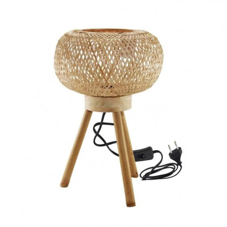 Lampadaire trépied en bambou coloris naturel  Diam 30 x Hauteur 45 cm LP Home