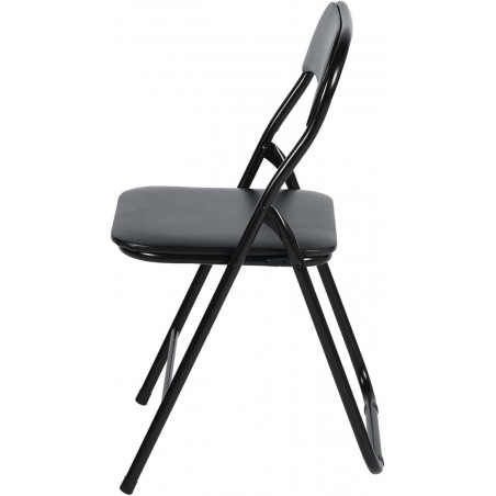 Lot de 6 CHAISE PLIANTE PVC NOIRE 44 x 48 x H 80 cm