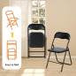 Lot de 6 CHAISE PLIANTE PVC NOIRE 44 x 48 x H 80 cm