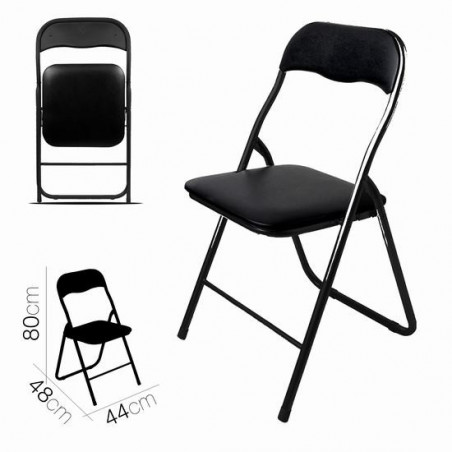 Lot de 6 CHAISE PLIANTE PVC NOIRE 44 x 48 x H 80 cm