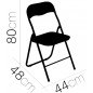 Lot de 6 CHAISE PLIANTE PVC NOIRE 44 x 48 x H 80 cm