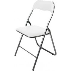 Lot de 6 CHAISE PLIANTE PVC Blanc 44 x 48 x H 80 cm