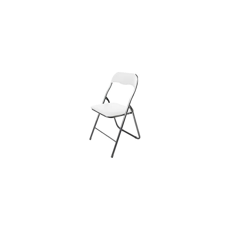 Lot de 6 CHAISE PLIANTE PVC Blanc 44 x 48 x H 80 cm