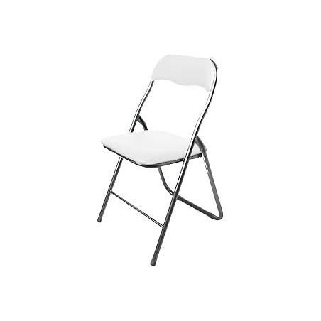 Lot de 6 CHAISE PLIANTE PVC Blanc 44 x 48 x H 80 cm