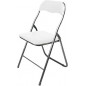 Lot de 6 CHAISE PLIANTE PVC Blanc 44 x 48 x H 80 cm