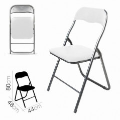 Lot de 6 CHAISE PLIANTE PVC Blanc 44 x 48 x H 80 cm