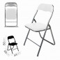 Lot de 6 CHAISE PLIANTE PVC Blanc 44 x 48 x H 80 cm